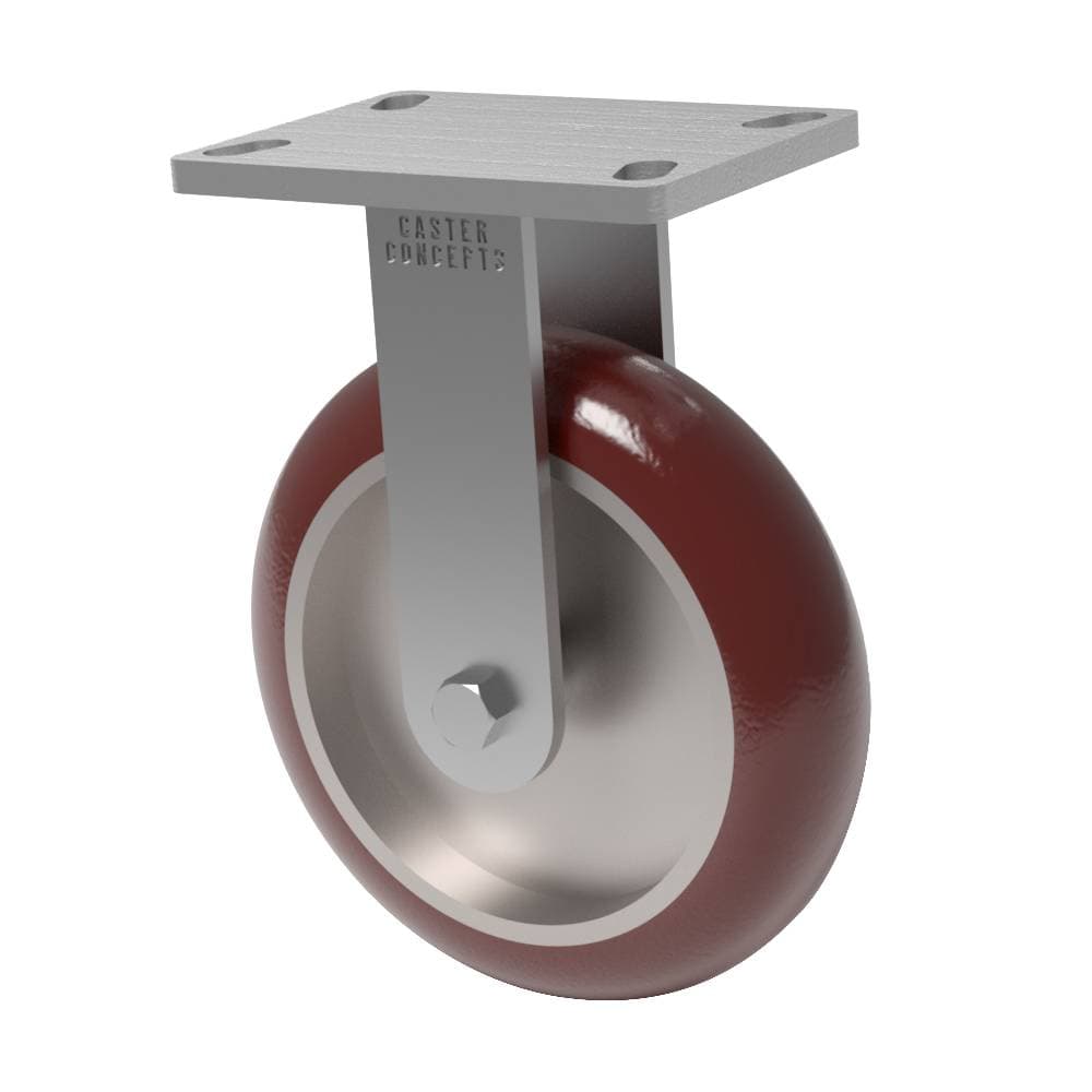 8x2 Round Tread Standard Polyurethane Rigid Caster