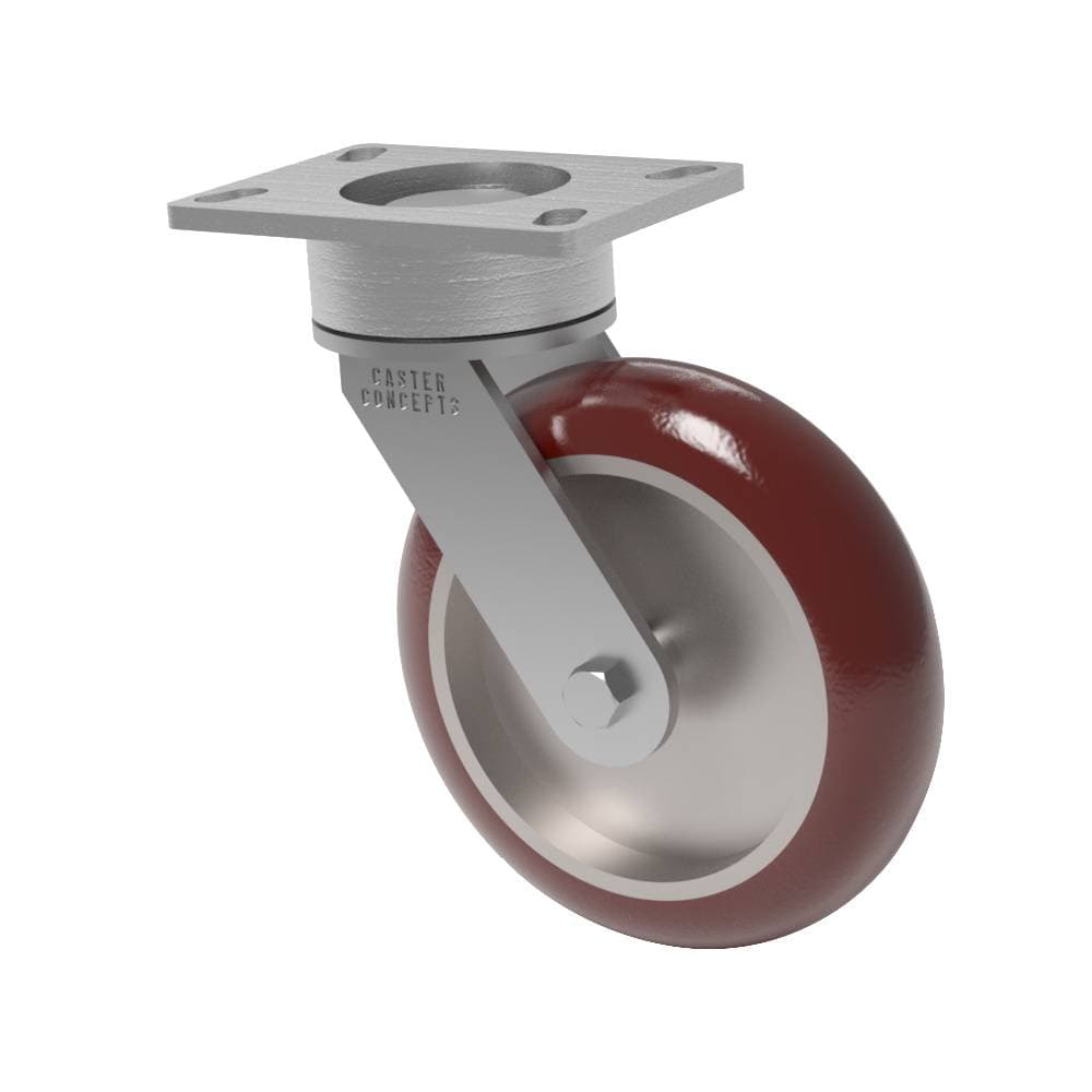 8x2 Round Tread Standard Polyurethane Swivel Caster