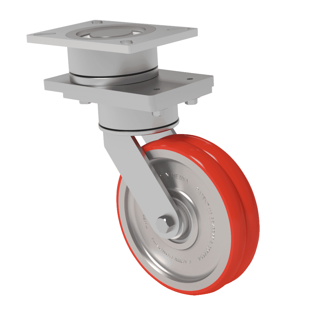 10x2 T/R Polyurethane Swivel On Swivel (SoS) Caster W/ TWERGO Wheel