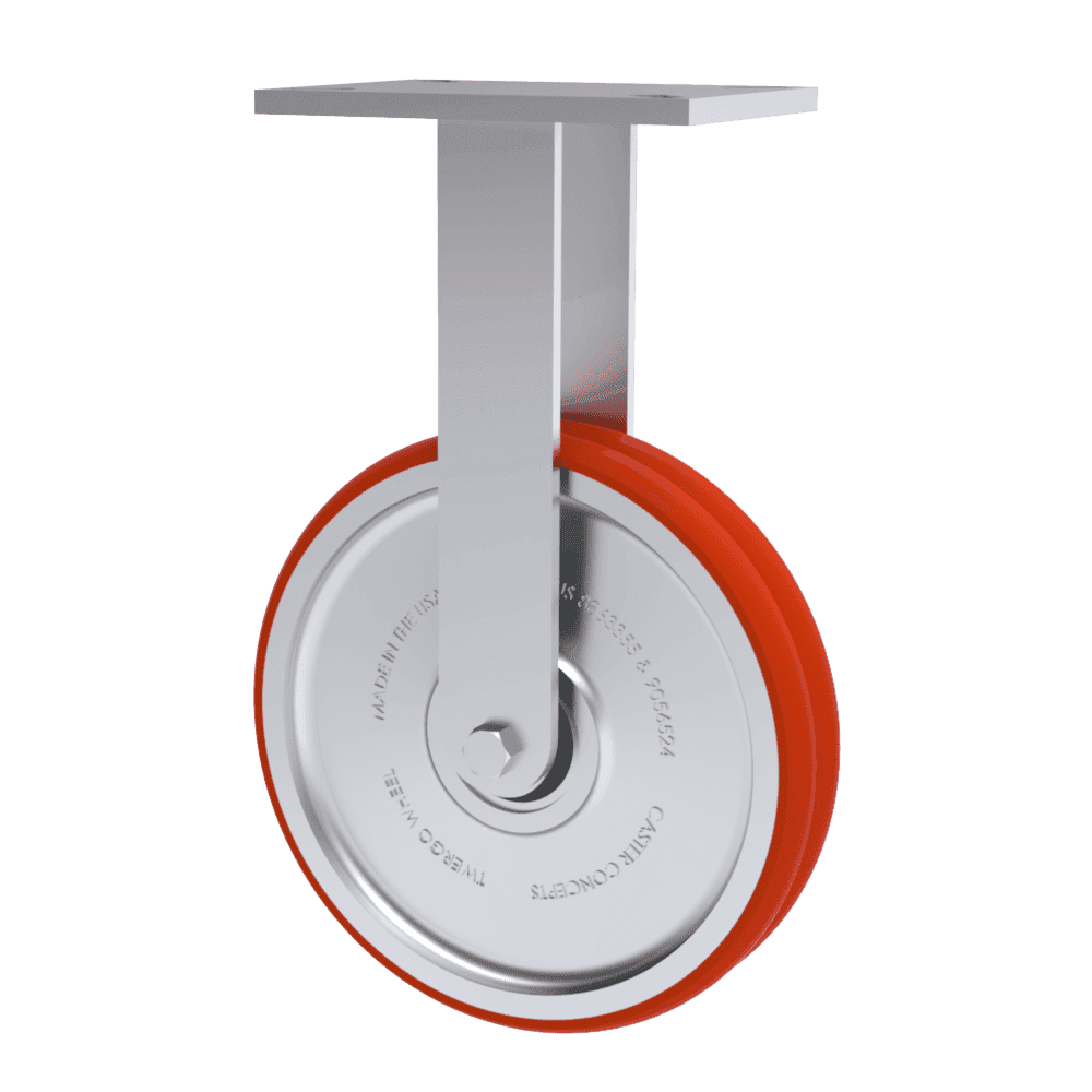 10x2 T/R Polyurethane Rigid Caster W/ TWERGO Wheel