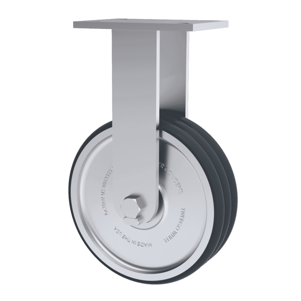 10x3 T/R-95 Polyurethane Rigid Caster W/ TWERGO Wheel