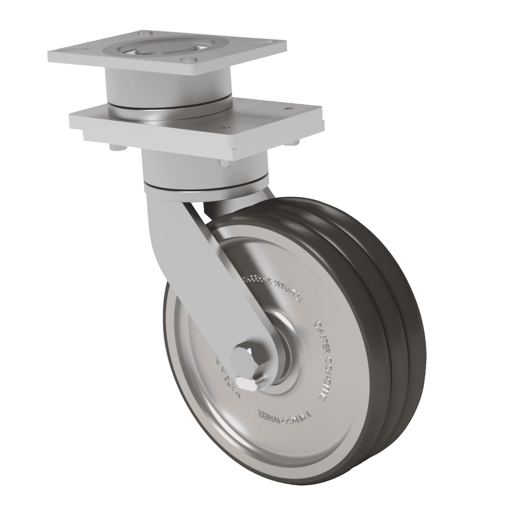 10x3 T/R-95 Polyurethane Swivel On Swivel (SoS) Caster W/ TWERGO Wheel