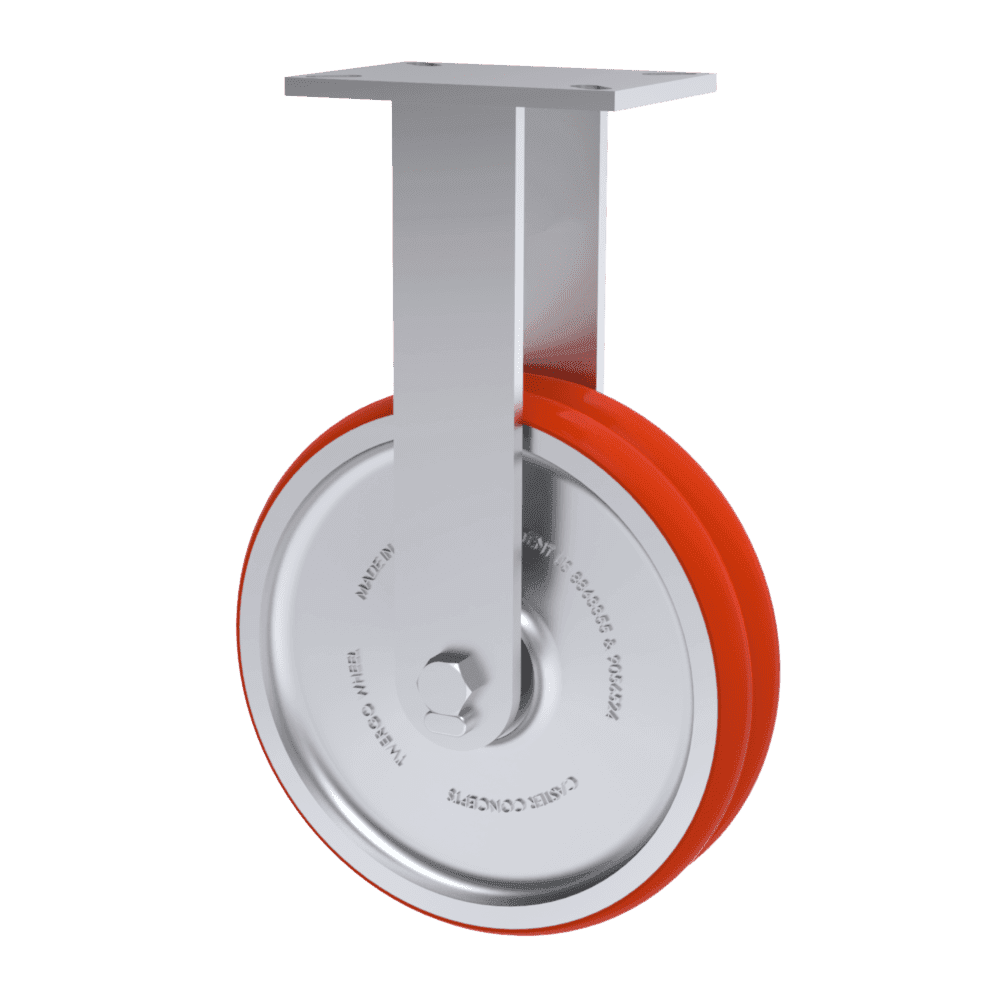 12x3 T/R Polyurethane Rigid Caster W/ TWERGO Wheel