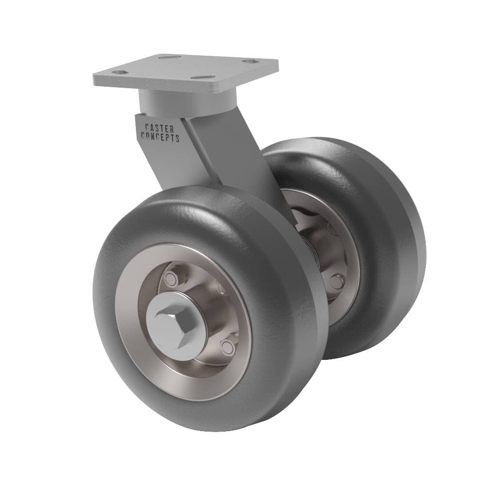 12x200 x 8 Dual Wheel Pneumatic Rubber Swivel Caster