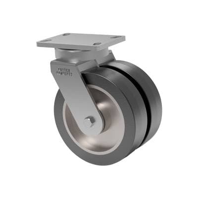 8x2 Dual Wheel Mold On Rubber Swivel Caster