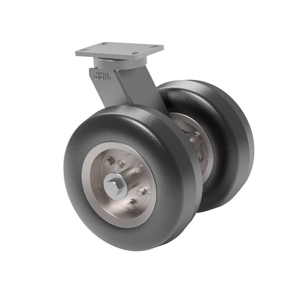 12x200 x 8 Dual Wheel Pneumatic Rubber Swivel Caster