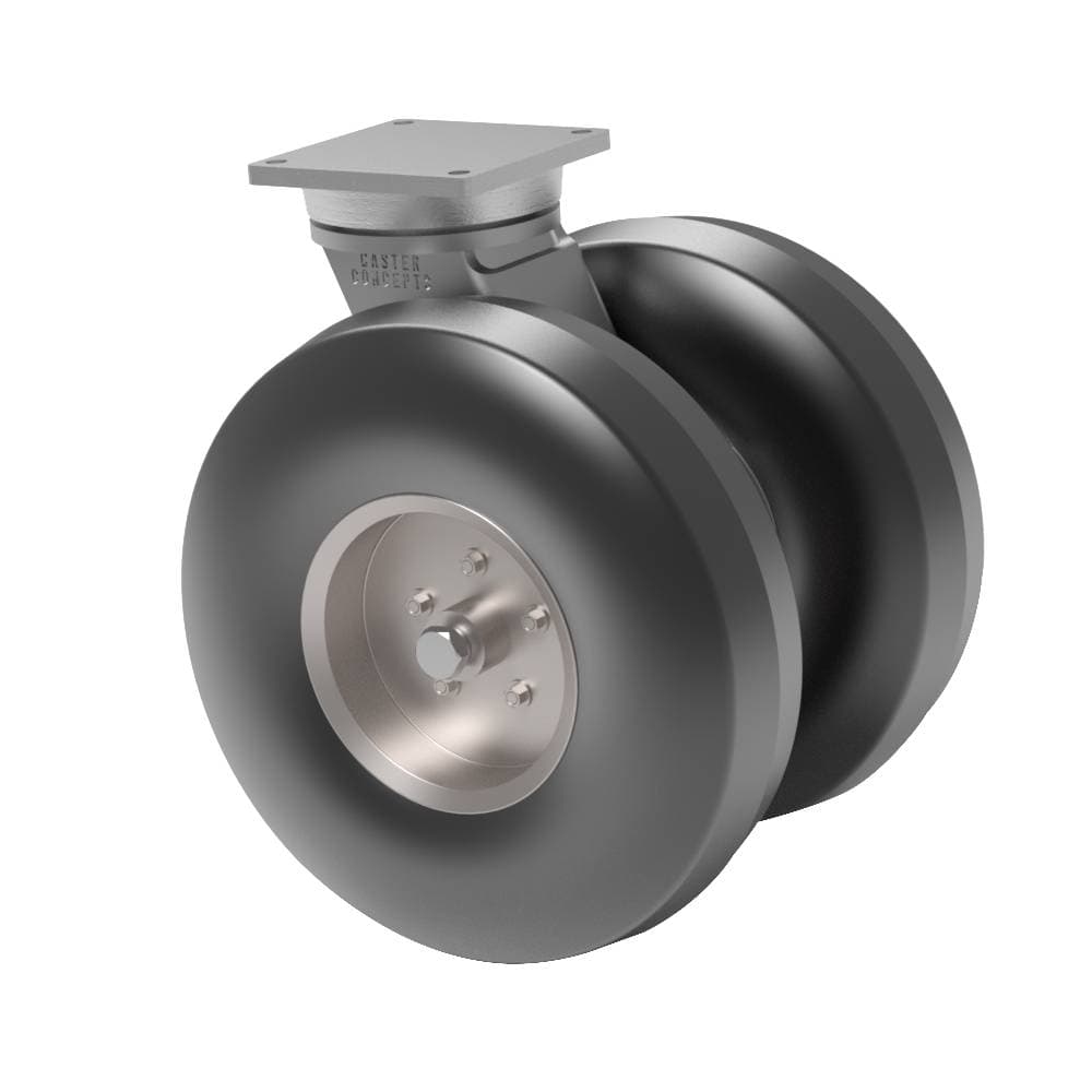 23x6.50/10 Dual Wheel Pneumatic Rubber Swivel Caster