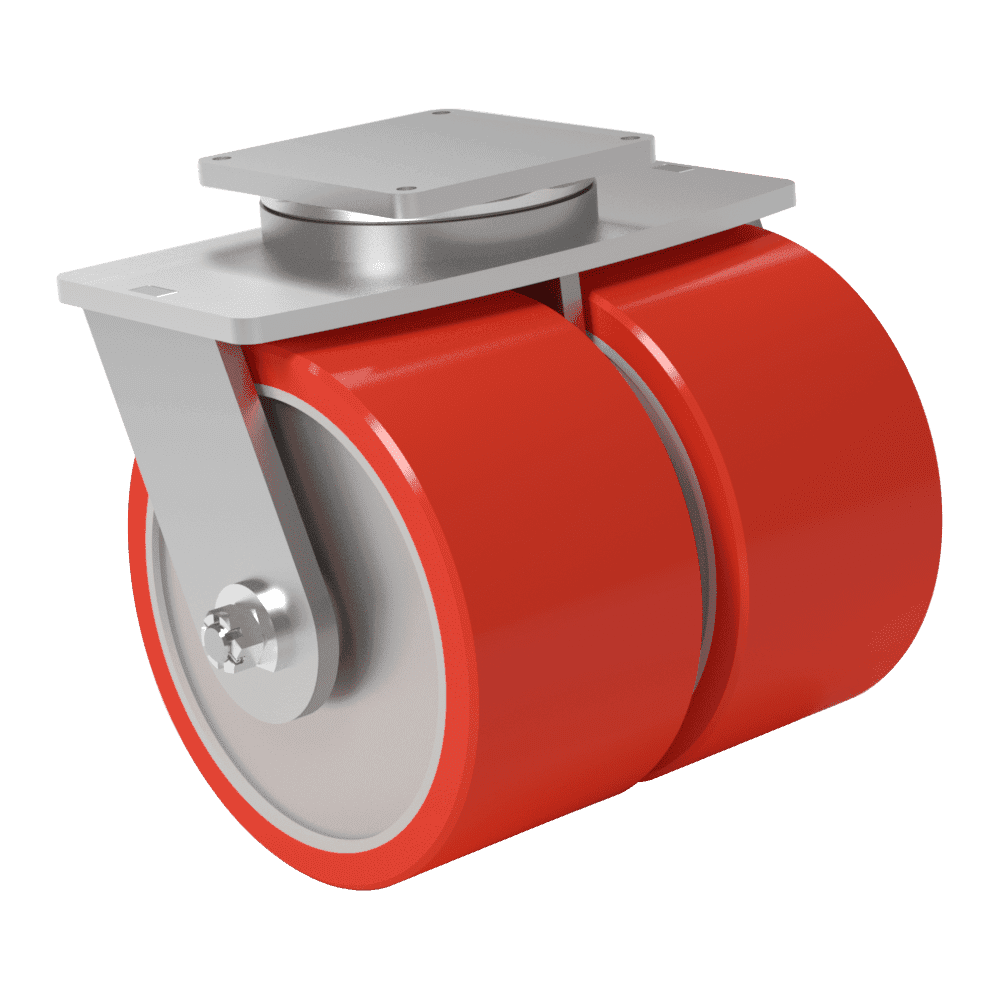 18x9 Dual Wheel H.D. Soft Polyurethane Swivel Caster