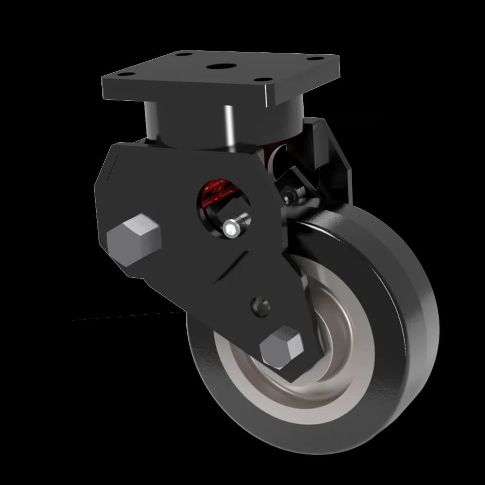 6x2 Standard Polyurethane Aluminum Spring Loaded Swivel Caster