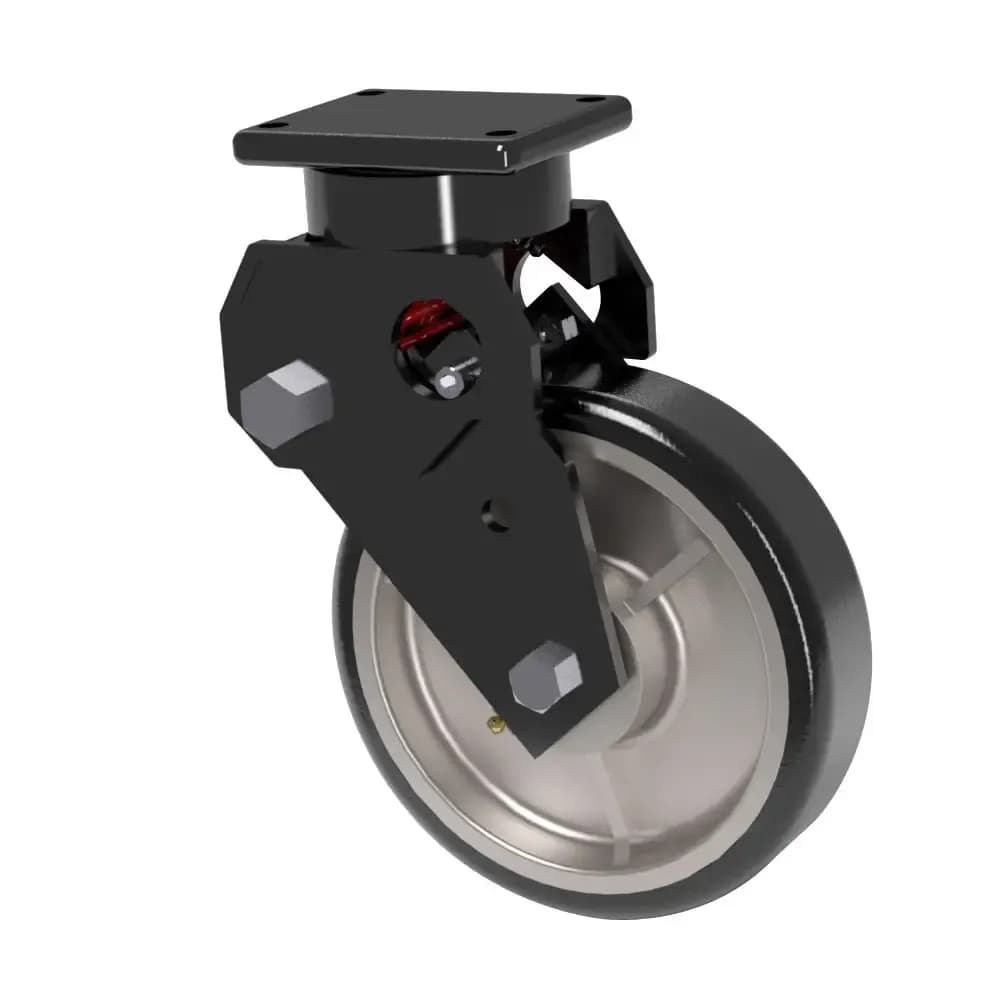 8x2 Standard Polyurethane Aluminum Spring Loaded Swivel Caster
