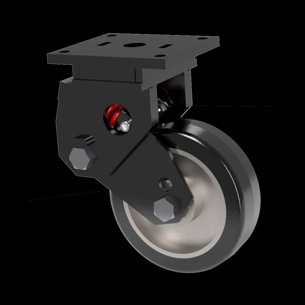 8x2.5 Mold On Rubber Aluminum Spring Loaded Swivel Caster
