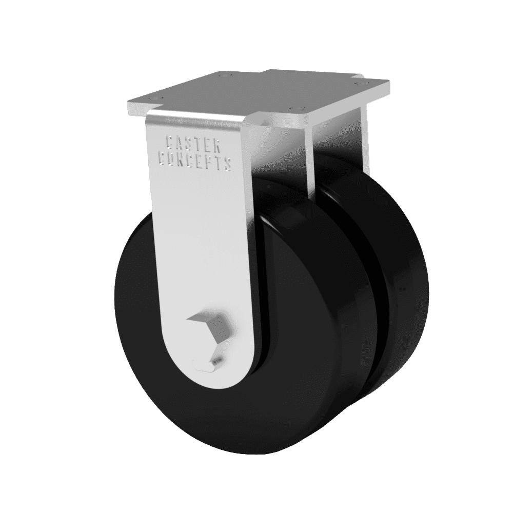 10x3 Dual Wheel Standard Polyurethane Rigid Caster