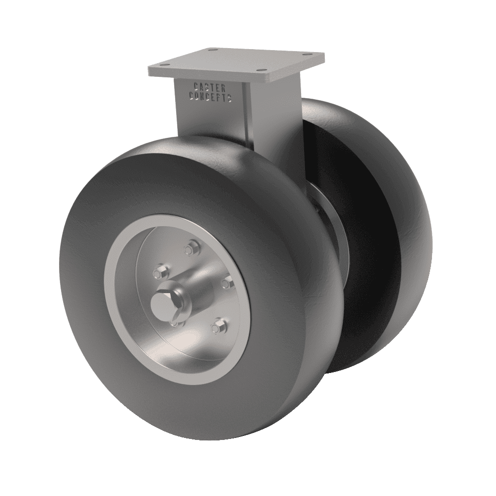 16x4.80/8 Dual Wheel Pneumatic Rubber Rigid Caster