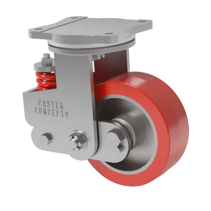 8x3 H.D. T/R Polyurethane Spring Loaded Swivel Caster