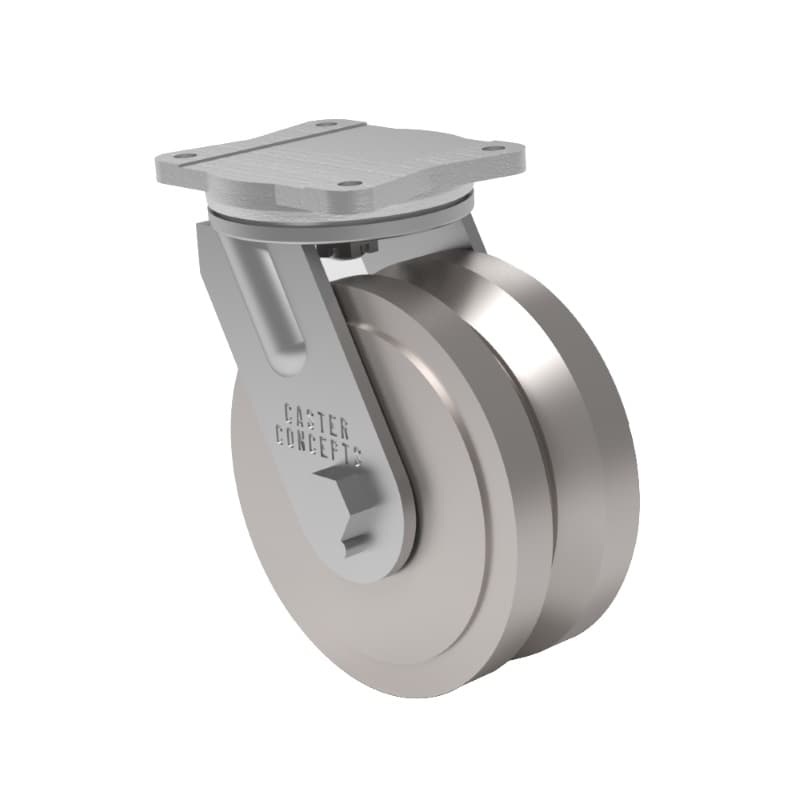 10x4 V-Groove Forged Steel Swivel Caster