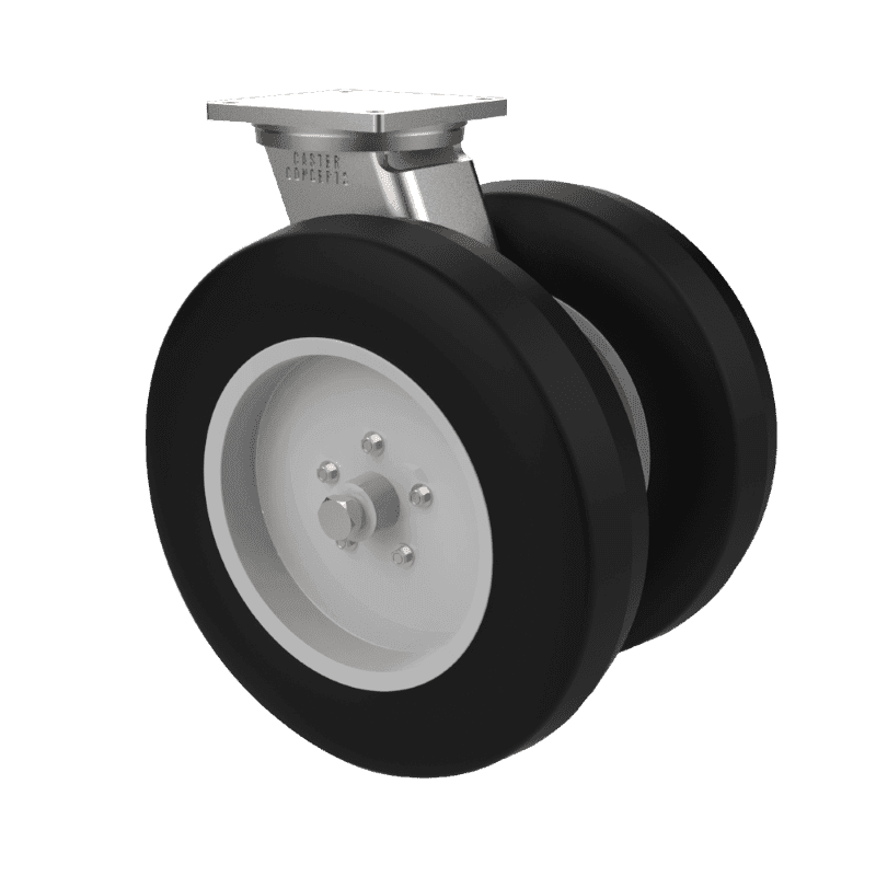 18x500 x 8 Dual Wheel Pneumatic Rubber Swivel Caster
