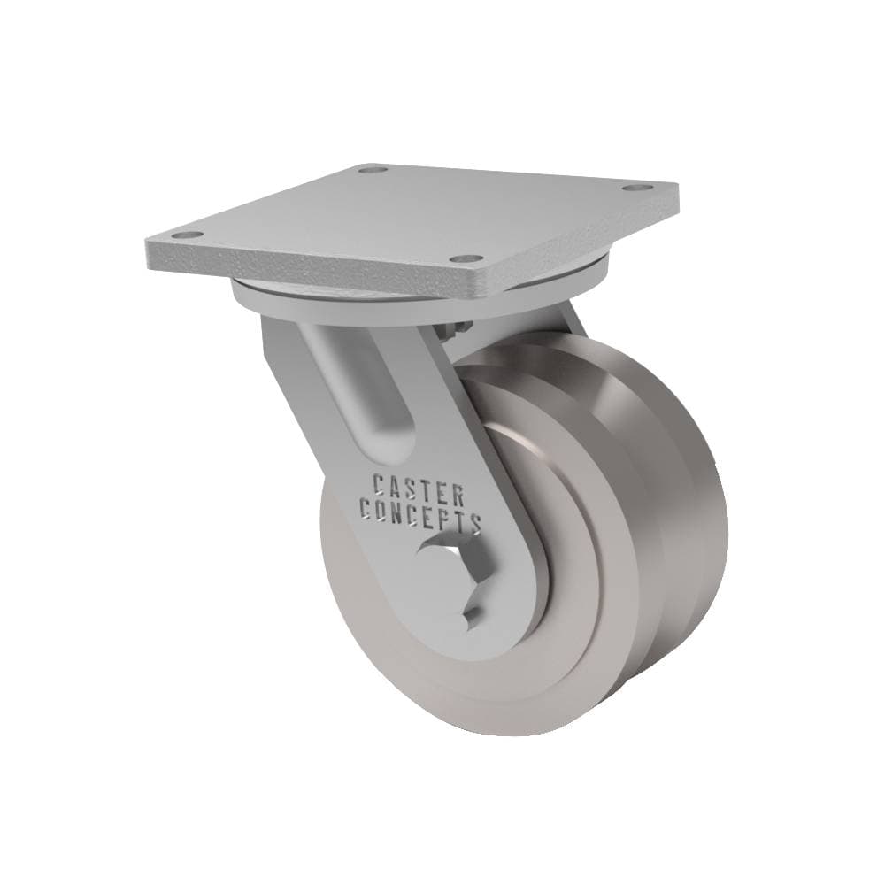 10x4 V-Groove Forged Steel Swivel Caster