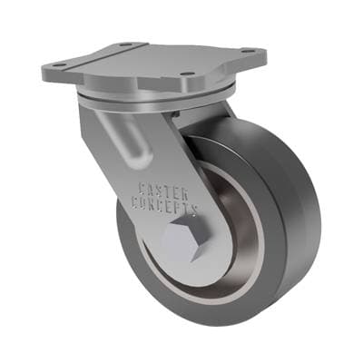 10x4 Mold On Rubber Swivel Caster