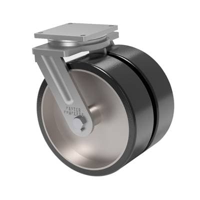 12x4 Dual Wheel H.D. Hard Polyurethane (70D) Swivel Caster