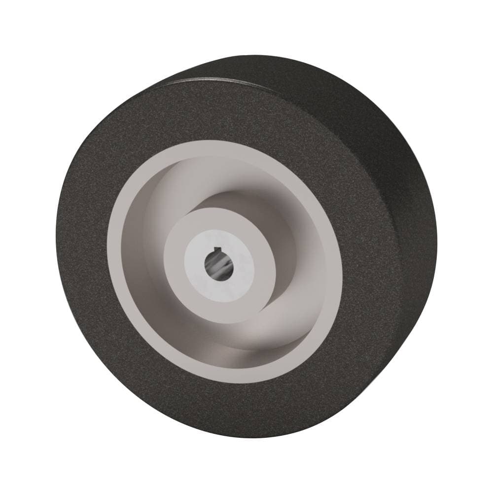 5x2 Keyway Mold On Rubber Caster Wheel