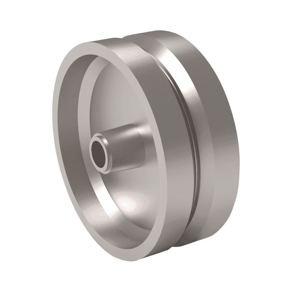 8x3 V-Groove Cast Iron Caster Wheel