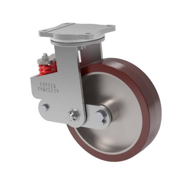 10x3 Standard Polyurethane Spring Loaded Swivel Caster