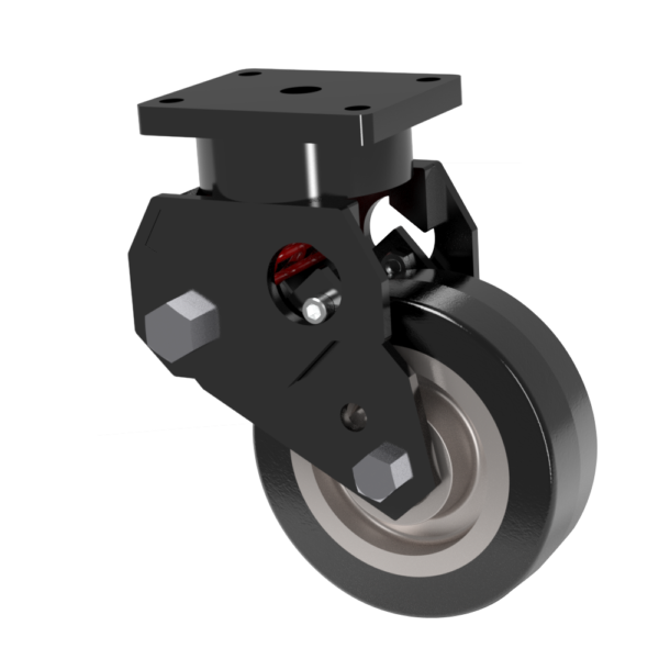 6x2 Standard Polyurethane Aluminum Spring Loaded Swivel Caster