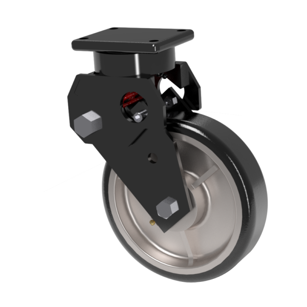 8x2 Standard Polyurethane Aluminum Spring Loaded Swivel Caster