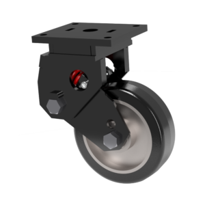 8x2.5 Mold On Rubber Aluminum Spring Loaded Swivel Caster