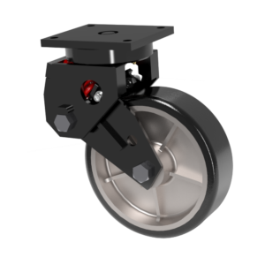 10x3 Standard Polyurethane Aluminum Spring Loaded Swivel Caster