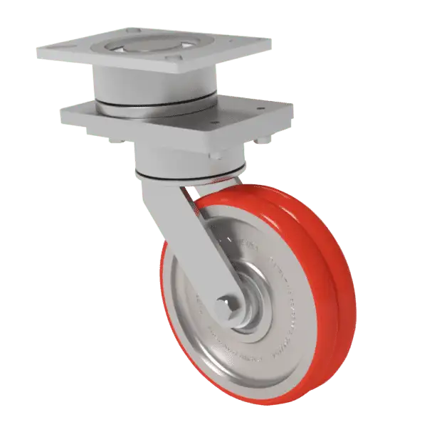 10x2 T/R Polyurethane Swivel On Swivel (SoS) Caster W/ TWERGO Wheel