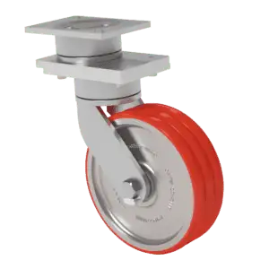 10x3 T/R Polyurethane Swivel On Swivel (SoS) Caster W/ TWERGO Wheel