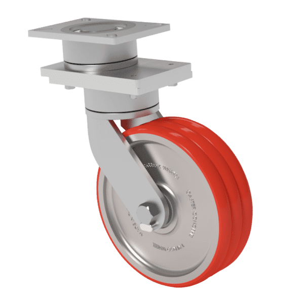 10x3 T/R Polyurethane Swivel On Swivel (SoS) Caster W/ TWERGO Wheel