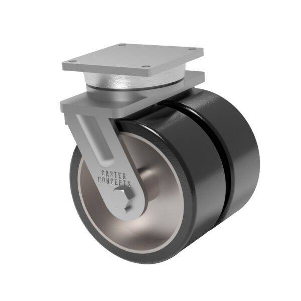 12x4 Dual Wheel H.D. Hard Polyurethane (70D) Swivel Caster
