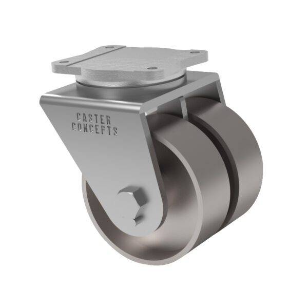 8x3 Dual Wheel Cast Iron Swivel Caster
