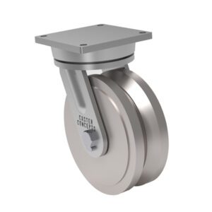 12×4 V-Groove H.D. Cast Iron Swivel Caster