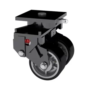 10x5 Dual Wheel Standard Polyurethane Aluminum Spring Loaded Swivel Caster