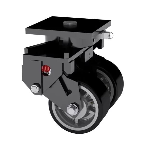10x5 Dual Wheel Standard Polyurethane Aluminum Spring Loaded Swivel Caster