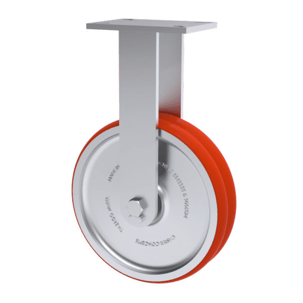 12x3 T/R Polyurethane Rigid Caster W/ TWERGO Wheel