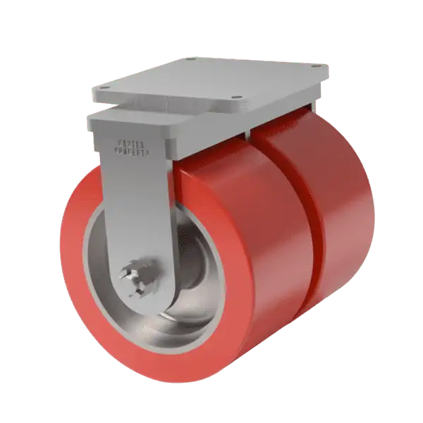 28x16 Dual Wheel H.D. Soft Polyurethane Rigid Caster